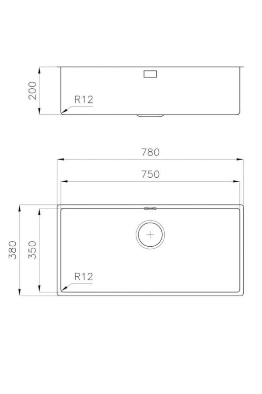 Foster L35 Especial Fregadero de 35 cm de largo de acero inoxidable 75 x 35 cm Integrado 1208970724