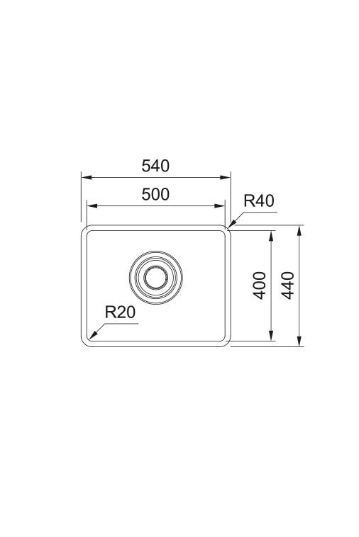 Franke Maris Quiet MQX 110.50 RVS Fregadero 50x40 cm Empotrable 122.0694.475