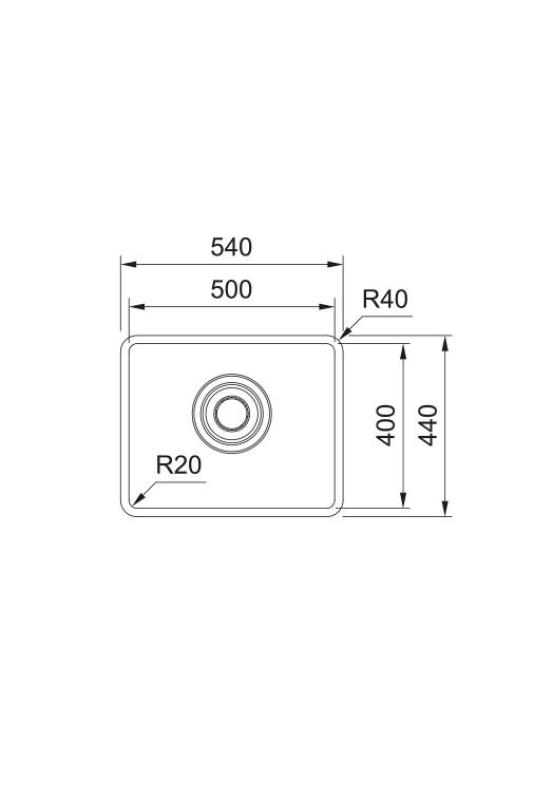 Franke Maris Quiet MQX 110.50 RVS Fregadero 50x40 cm Empotrable 122.0694.477