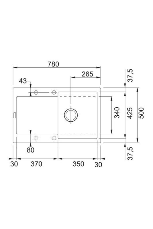 Franke Maris MRG 611-78 Fragranite Mate Negro Fregadero 78 x 50 cm Montaje con Zona de Escurrido 114.0628.968