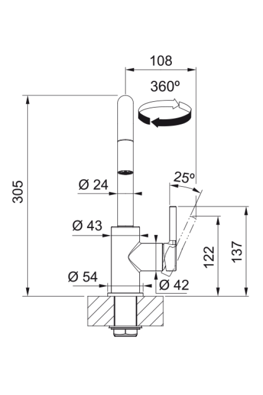 Franke Lina U Grifo de Cocina Negro Con Salida Extraíble 115.0728.477