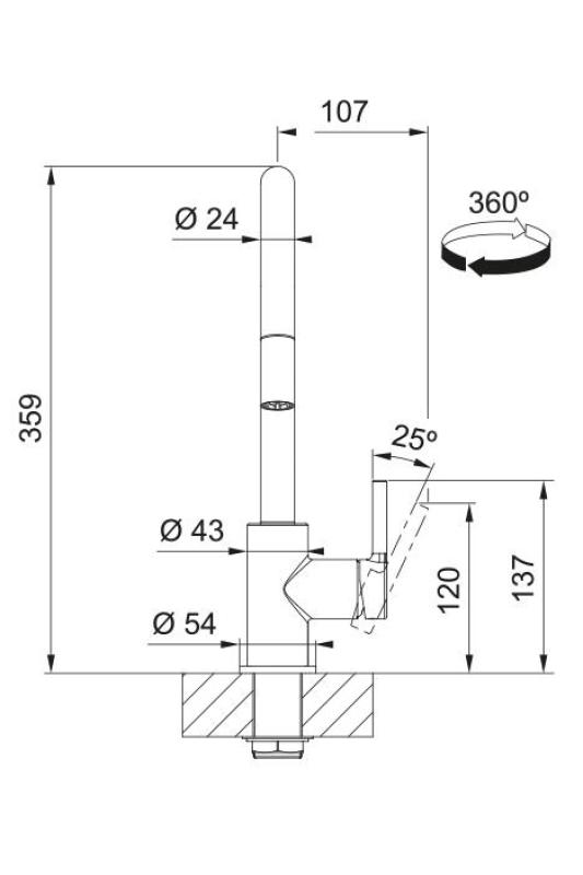 Grifo de cocina Franke Lina Cromo con ducha manual extraíble 115.0693.229