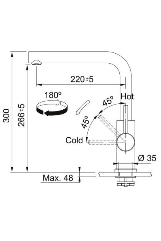 Franke Smart Glenda Grifo de Cocina Giratorio de Acero Inoxidable 115.0706.985