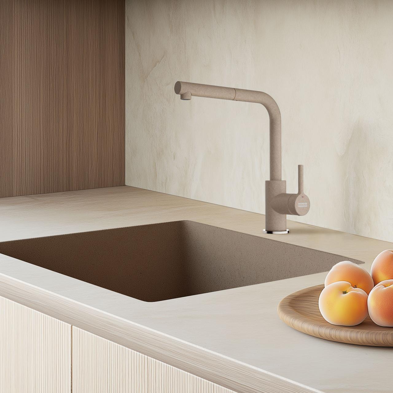Grifo de Cocina Franke Lina L Oyster con Salida Extensible 115.0728.487 - Productafbeelding 2