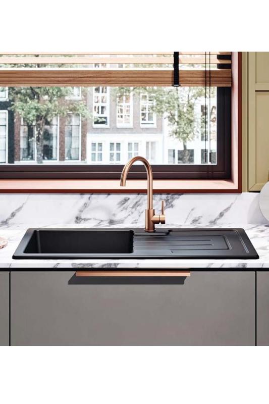 Ausmann Ceramic Sylva Fregadero Cerámico Negro con Zona de Escurrido 1000 x 500 mm 1208971125