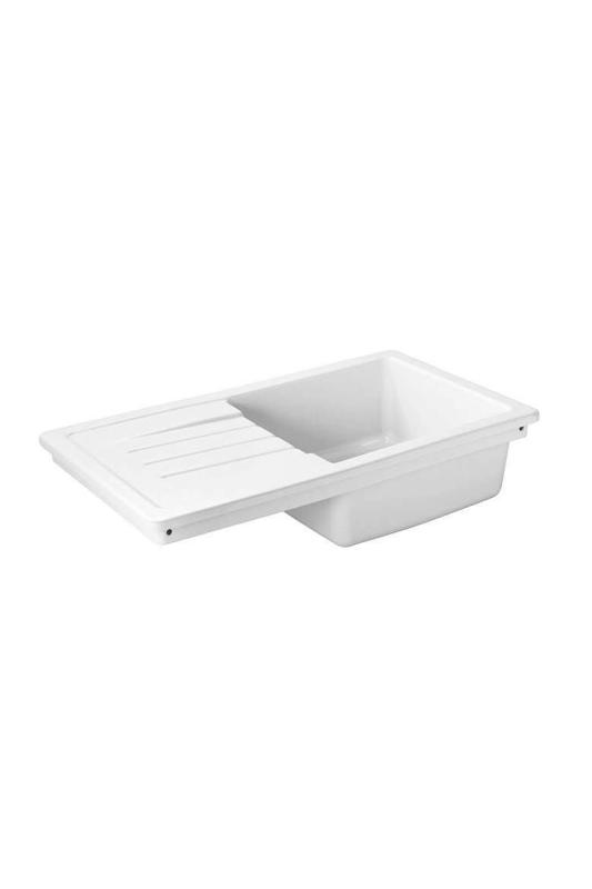 Ausmann Ceramic Sylva Cerámica Blanca Fregadero con Zona de Escurrido 857 x 500 mm 1208971128