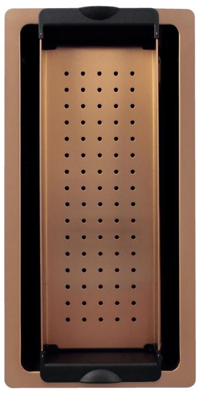 Pure.Sink Exclusivo pequeño fregadero de cobre 18x40 cm radio de 10mm para montaje inferior, montaje empotrado y montaje superior PEX1840-62