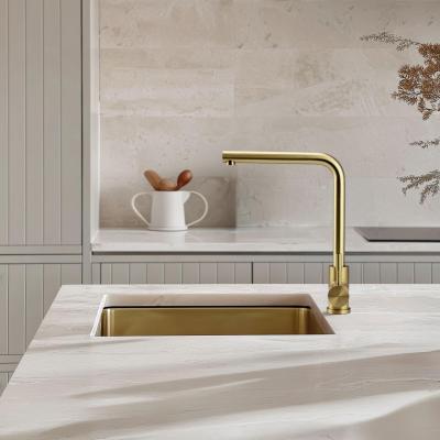 Pure.Sink Exclusivo Fregadero dorado de 34x40 cm, radio de 10mm para submontaje, montaje plano y montaje superior PEX3440-60