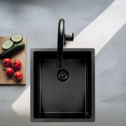 Pure.Sink Exclusivo fregadero de metal color pistola 34x40 cm radio de 10mm para montaje inferior, empotrado y superior PEX3440-61