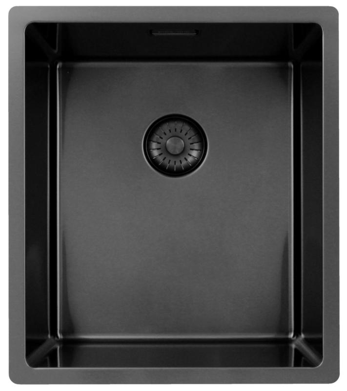 Pure.Sink Exclusivo fregadero  color Gun metal( gris plomo) 34x40 cm radio de 10mm para montaje inferior, empotrado y superior PEX3440-61
