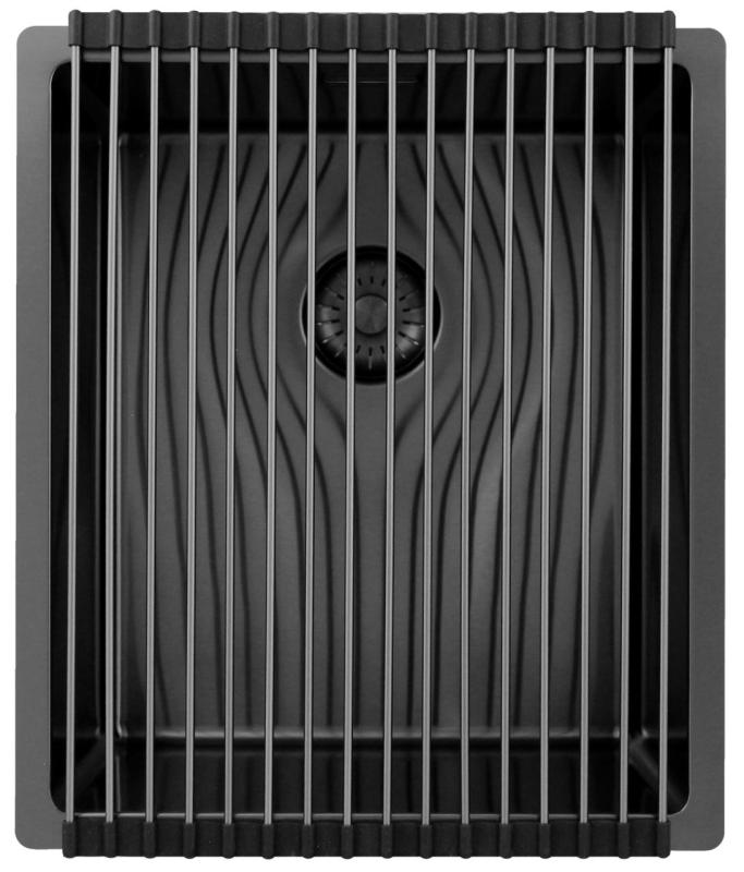 Pure.Sink Exclusivo fregadero  color Gun metal( gris plomo) 34x40 cm radio de 10mm para montaje inferior, empotrado y superior PEX3440-61