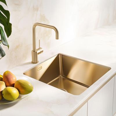 Pure.Sink Exclusivo Fregadero dorado 40x40 cm radio de 10mm para montaje inferior, montaje plano y montaje superior PEX4040-60