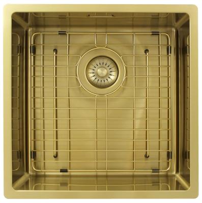 Pure.Sink Exclusivo Fregadero dorado 40x40 cm radio de 10mm para montaje inferior, montaje plano y montaje superior PEX4040-60