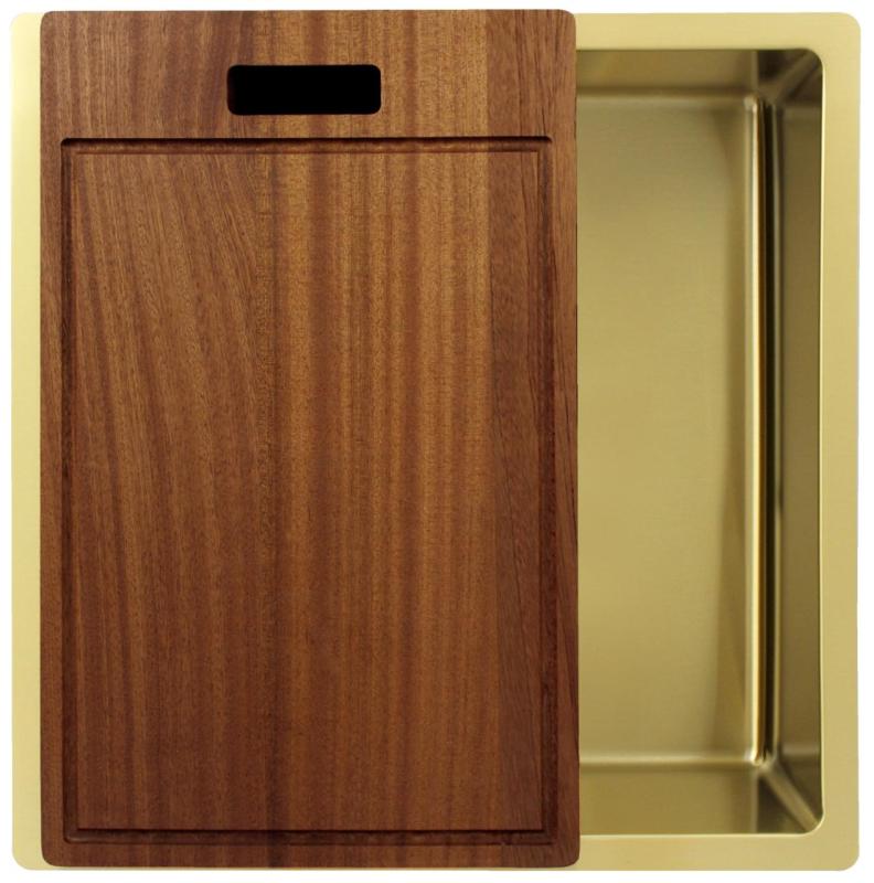 Pure.Sink Exclusivo Fregadero dorado 40x40 cm radio de 10mm para montaje inferior, montaje plano y montaje superior PEX4040-60