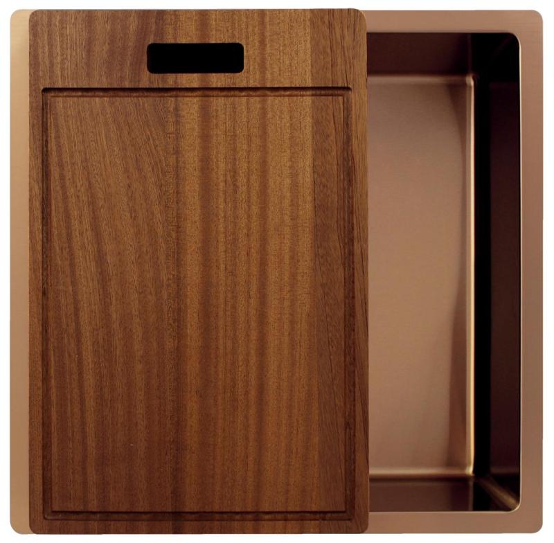 Pure.Sink Exclusivo Fregadero de cobre 40x40 cm radio de 10mm para montaje inferior, montaje al ras y montaje superior PEX4040-62