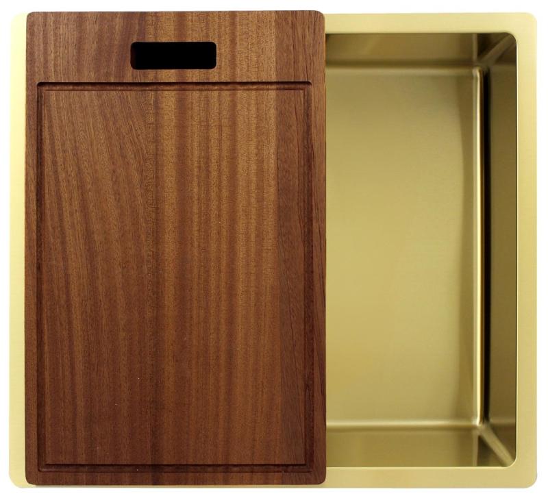 Pure.Sink Exclusivo Fregadero dorado de 45x40 cm con radio de 10mm para montaje inferior, montaje al ras y montaje superior PEX4540-60