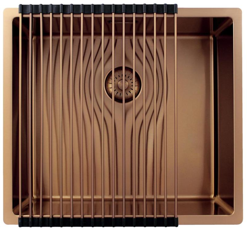 Pure.Sink Exclusivo Lavabo de cobre 45x40 cm radio de 10mm empotrado, de superficie y montaje superior PEX4540-62