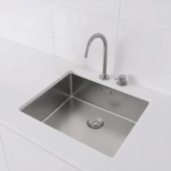 Pure.Sink Exclusivo fregadero de acero inoxidable 50x40 cm radio de 10mm para montaje inferior, montaje al ras y montaje superior PEX5040-02