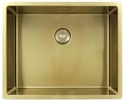 Pure.Sink Exclusivo Fregadero dorado de 50x40 cm con radio de 10mm para montaje inferior, enrasado y sobrepuesto PEX5040-60