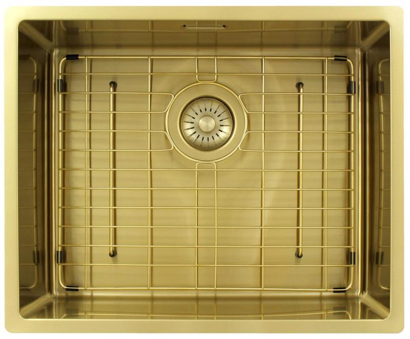 Pure.Sink Exclusivo Fregadero dorado de 50x40 cm con radio de 10mm para montaje inferior, enrasado y sobrepuesto PEX5040-60