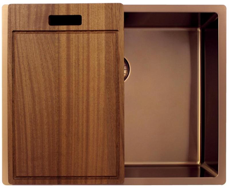 Pure.Sink Exclusivo Fregadero de cobre 50x40 cm radio de 10mm para instalación inferior, instalación plana y montaje superior PEX5040-62