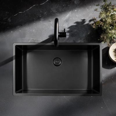 Pure.Sink Exclusivo gran fregadero de metal Gun de 70x40 cm, radio de 10mm para montaje inferior, empotrado y superior PEX7040-61