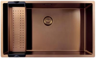 Pure.Sink Exclusivo gran fregadero de cobre 70x40 cm radio de 10mm, montaje inferior, empotrado y superior PEX7040-62