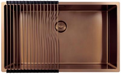 Pure.Sink Exclusivo gran fregadero de cobre 70x40 cm radio de 10mm, montaje inferior, empotrado y superior PEX7040-62