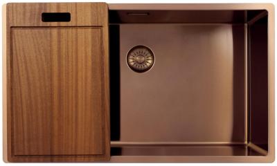 Pure.Sink Exclusivo gran fregadero de cobre 70x40 cm radio de 10mm, montaje inferior, empotrado y superior PEX7040-62