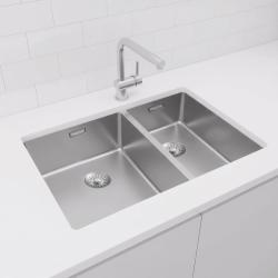 Pure.Sink Exclusivo RVS 1,5 fregadero y medio 34+18 cm radio de 10mm PEX341840-02