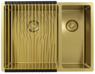 Pure.Sink Exclusivo Dorado 1,5 lavabo de una y media 34+18 cm radio de 10mm PEX341840-60