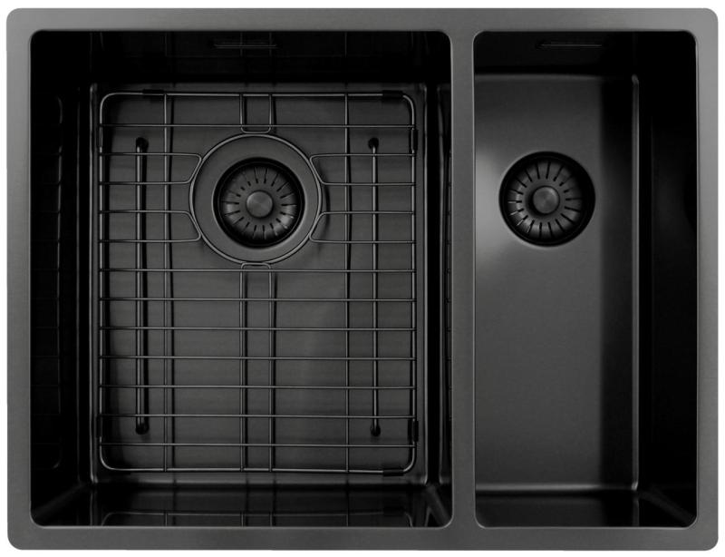 Pure.Sink Exclusivo Gun Metal 1,5 lavabo y medio 34+18 cm radio de 10mm PEX341840-61