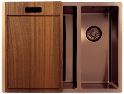 Pure.Sink Exclusivo Cobre 1,5 lavabo de una y media 34+18 cm radio de 10mm PEX341840-62