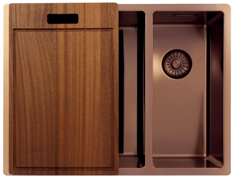 Pure.Sink Exclusivo Cobre 1,5 lavabo de una y media 34+18 cm radio de 10mm PEX341840-62