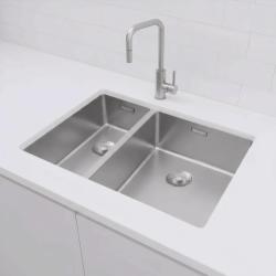 Pure.Sink Exclusivo RVS 1,5 lavabo y medio 18+34 cm radio de 10mm PEX183440-02