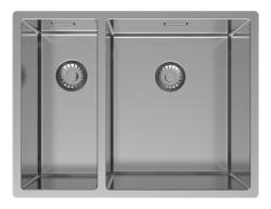 Pure.Sink Exclusivo RVS 1,5 lavabo y medio 18+34 cm radio de 10mm PEX183440-02
