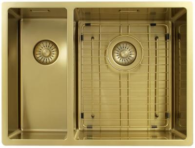 Pure.Sink Exclusivo Dorado 1,5 un fregadero y medio 18+34 cm radio de 10mm PEX183440-60