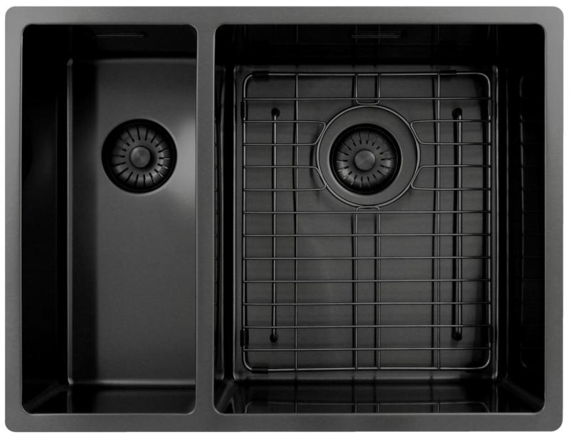 Pure.Sink Exclusivo Gun Metal 1,5 lavabo de una y media 18+34 cm radio de 10mm PEX183440-61