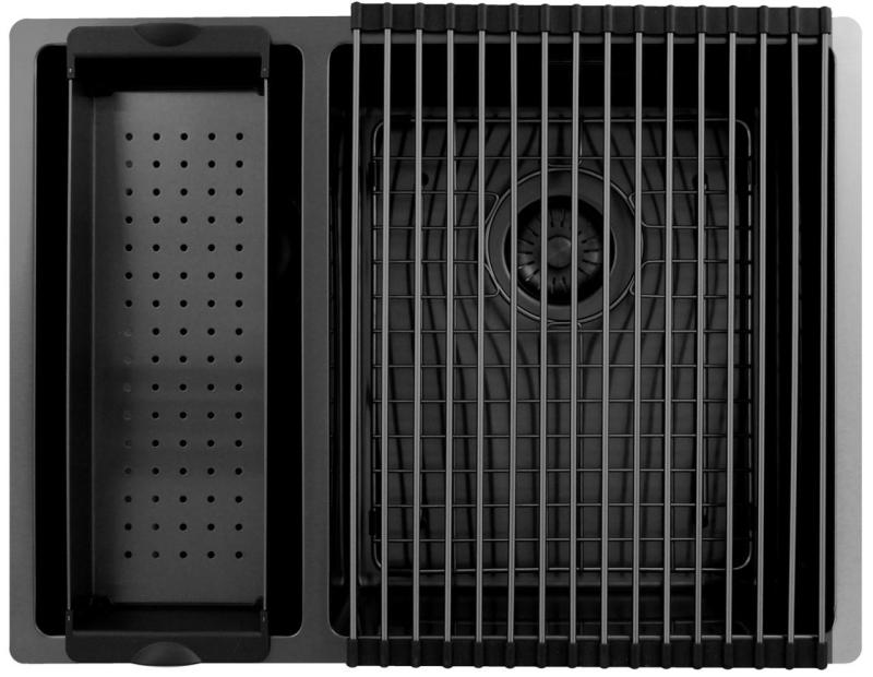 Pure.Sink Exclusivo Gun Metal 1,5 lavabo de una y media 18+34 cm radio de 10mm PEX183440-61