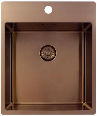 Pure.Sink Exclusivo Fregadero de cobre de 44x52 cm Tapwing con orificio para grifo de 10mm de radio PEX4040T-62