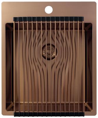 Pure.Sink Exclusivo Fregadero de cobre de 44x52 cm Tapwing con orificio para grifo de 10mm de radio PEX4040T-62