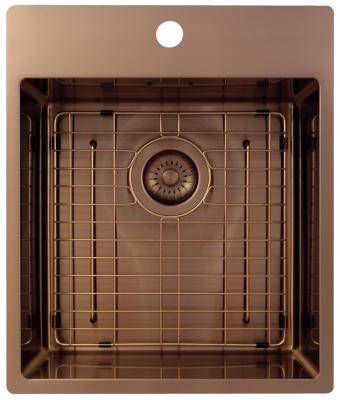 Pure.Sink Exclusivo Fregadero de cobre de 44x52 cm Tapwing con orificio para grifo de 10mm de radio PEX4040T-62