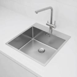 Pure.Sink Exclusivo fregadero de acero inoxidable 49x52 cm Tapwing con orificio para grifo radio 10mm PEX4540T-02