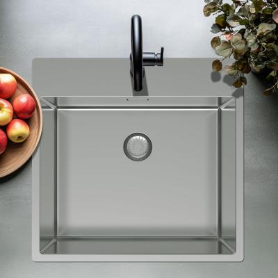 Pure.Sink Exclusivo fregadero de acero inoxidable 54x52cm Tapwing con orificio para grifo radio de 10mm PEX5040T-02