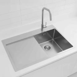 Pure.Sink Exclusivo RVS pequeño fregadero con zona de escurrido 78x52 cm Tapwing a la derecha PEX3478RT-02