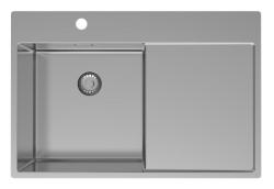 Pure.Sink Exclusivo fregadero de acero inoxidable con área de escurrido 78x52 cm Tapwing a la izquierda PEX4078LT-02