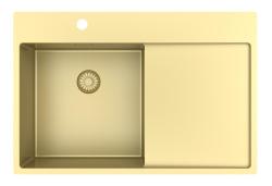 Pure.Sink Exclusivo Fregadero de oro con zona de escurrido 78x52 cm Tapwing a la izquierda PEX4078LT-60