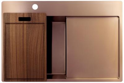 Pure.Sink Exclusivo Fregadero de cobre con área de escurrimiento 78x52 cm Tapwing a la izquierda PEX4078LT-62