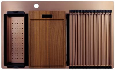 Pure.Sink Exclusivo Fregadero de cobre con área de escurrido 86x52 cm Tapwing a la izquierda PEX5086LT-62