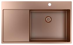 Pure.Sink Exclusivo Fregadero de cobre con zona de escurrido 86x52 cm Ala del grifo a la derecha PEX5086RT-62